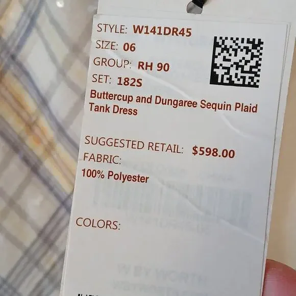 W by Worth sequin plaid tank designer dress NEW - Picture 5 of 8